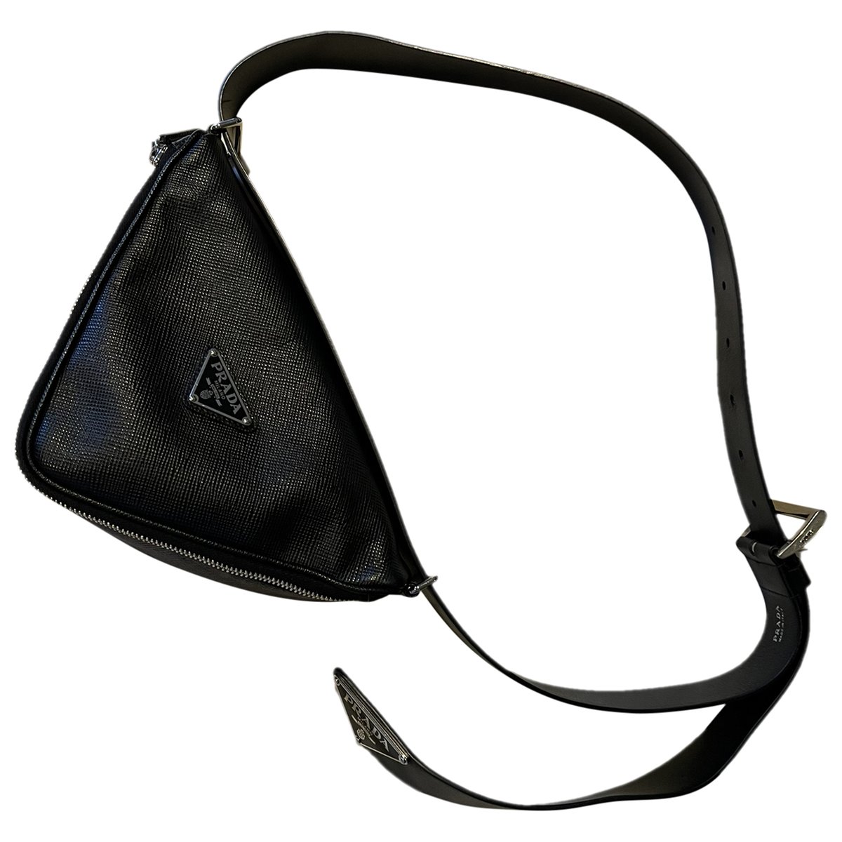 Triangle leather handbag