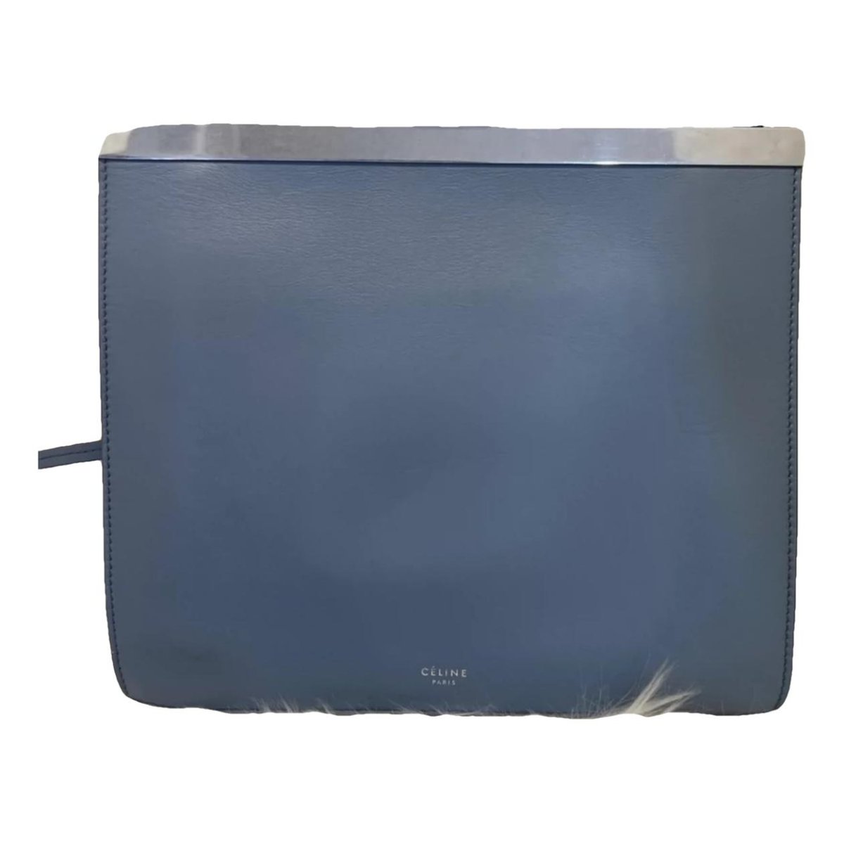 Clasp leather handbag