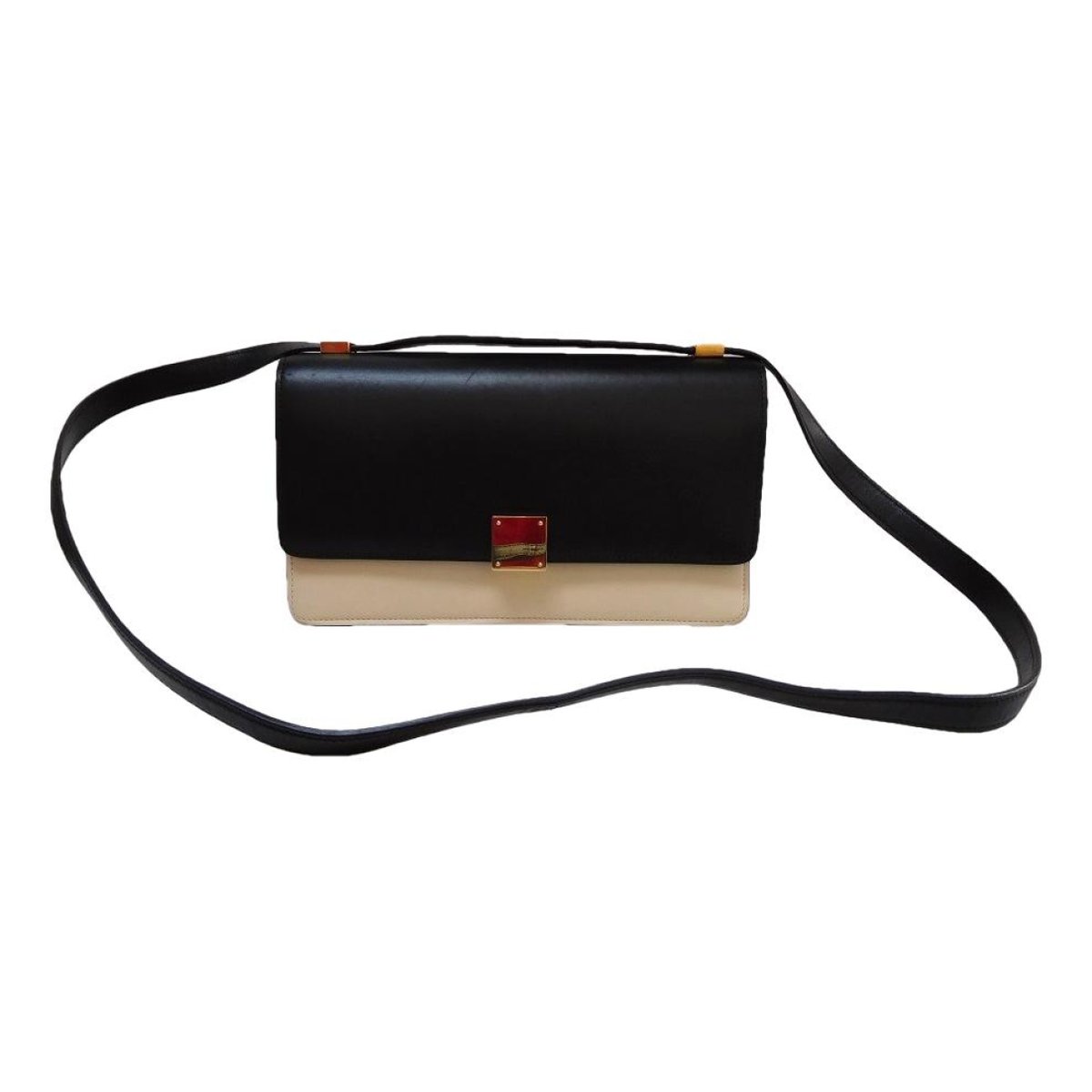 Case flap leather handbag