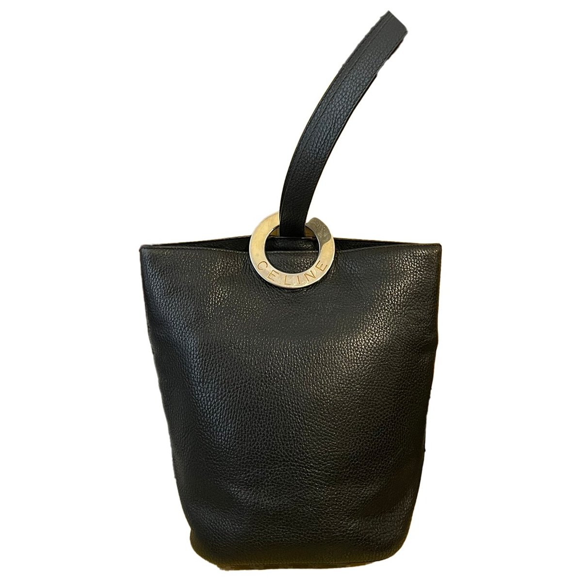 Clasp Bucket leather handbag