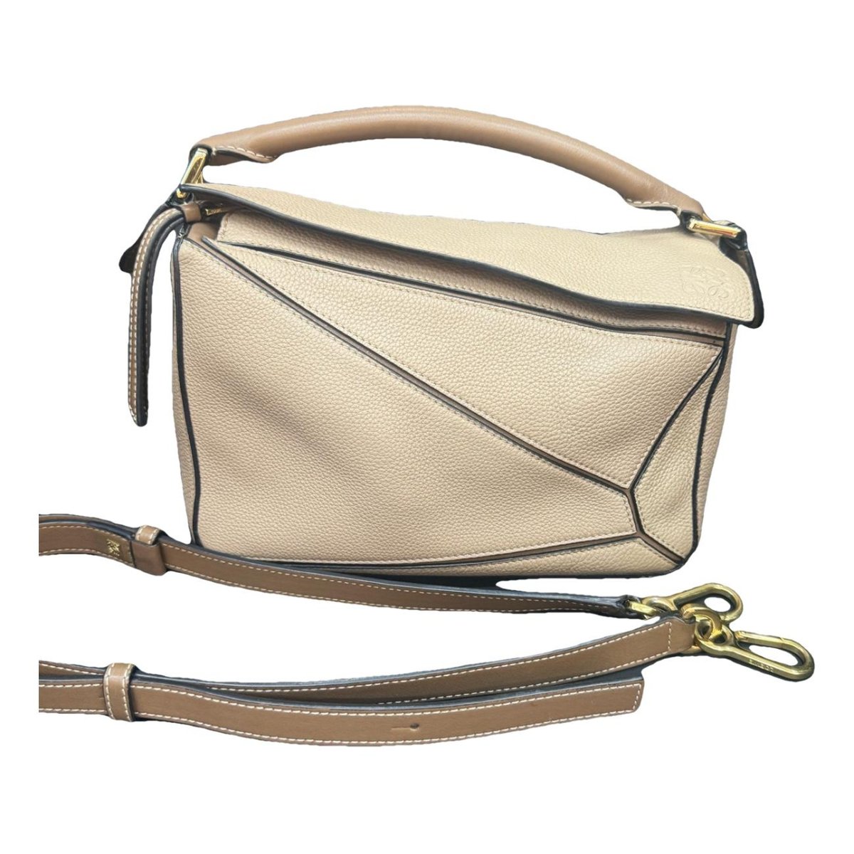 Puzzle leather crossbody bag