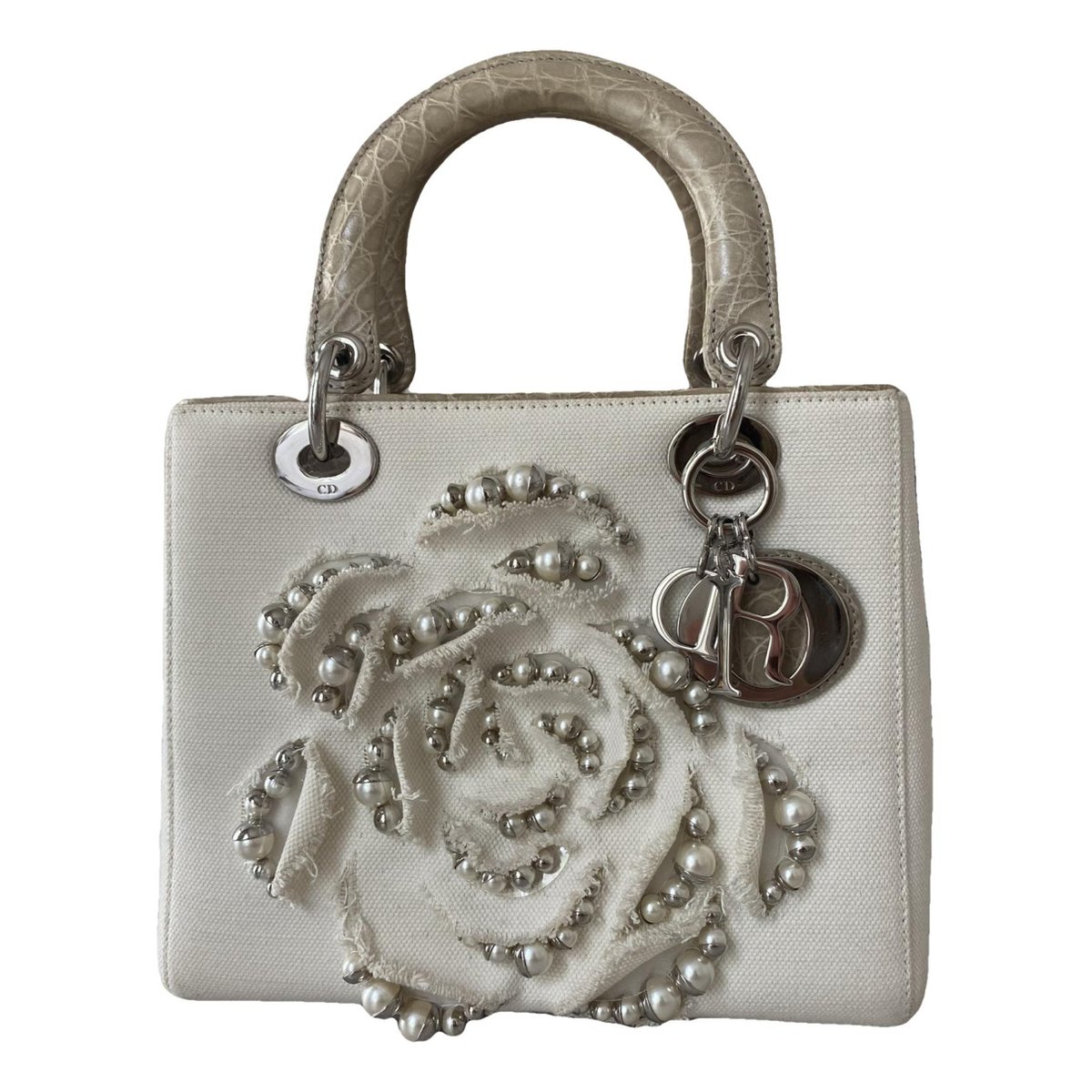 Lady Dior linen handbag