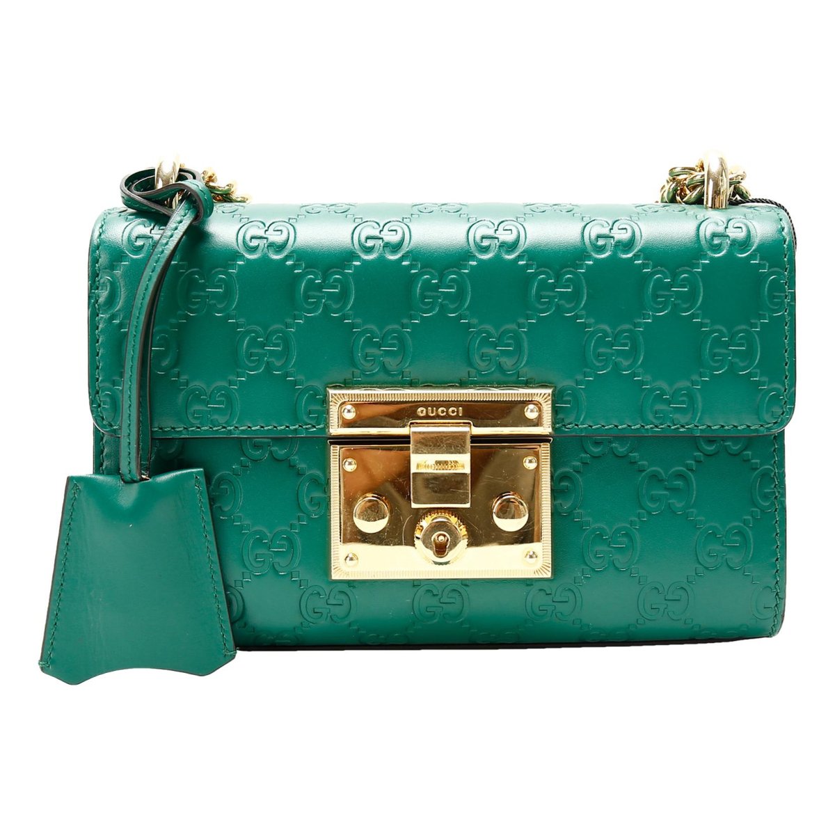 Padlock leather crossbody bag