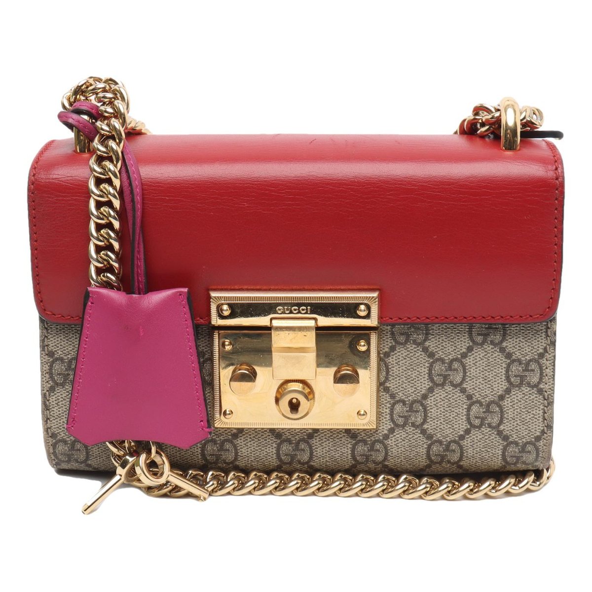 Padlock leather handbag