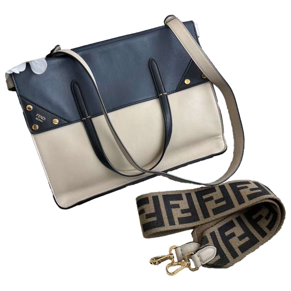 Flip leather handbag