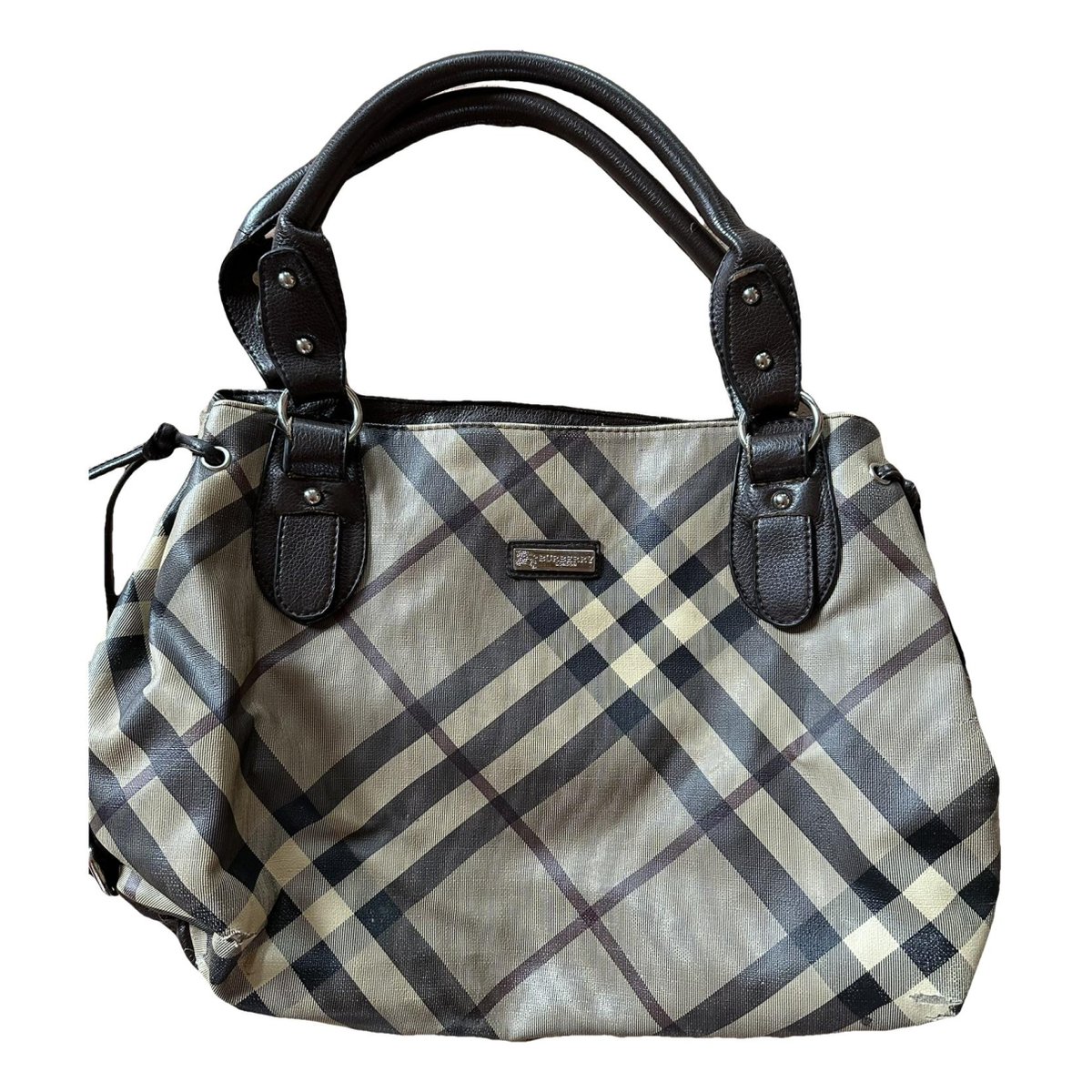 Title leather handbag