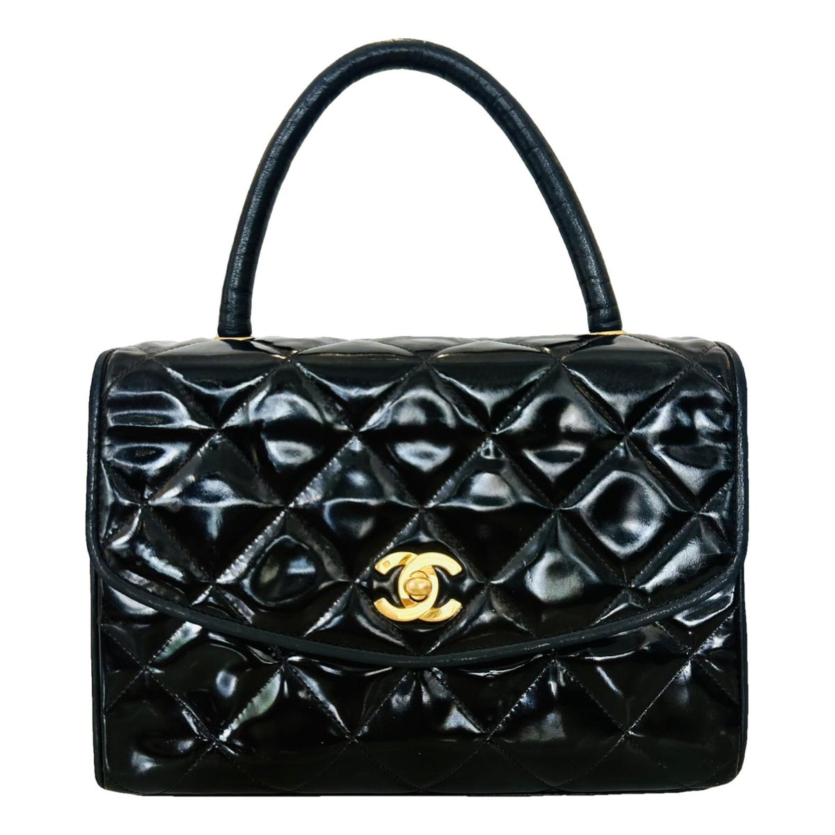 Coco Handle patent leather handbag