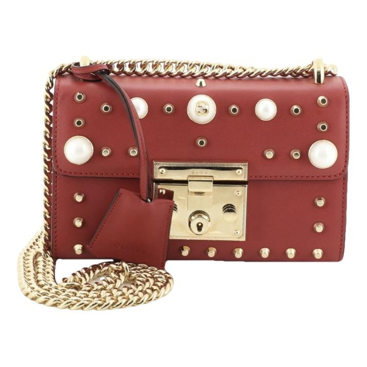 Padlock leather handbag