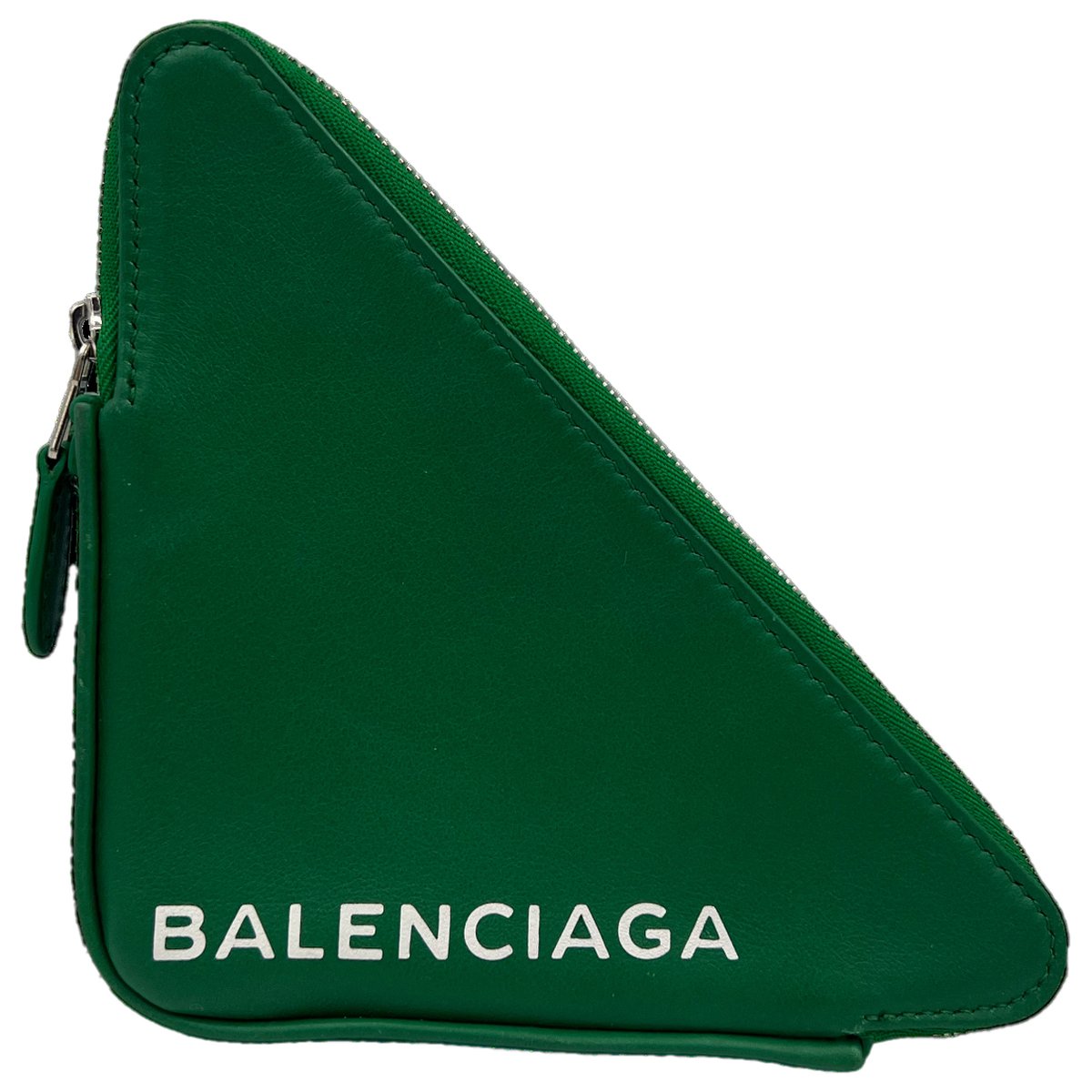 Triangle leather clutch bag