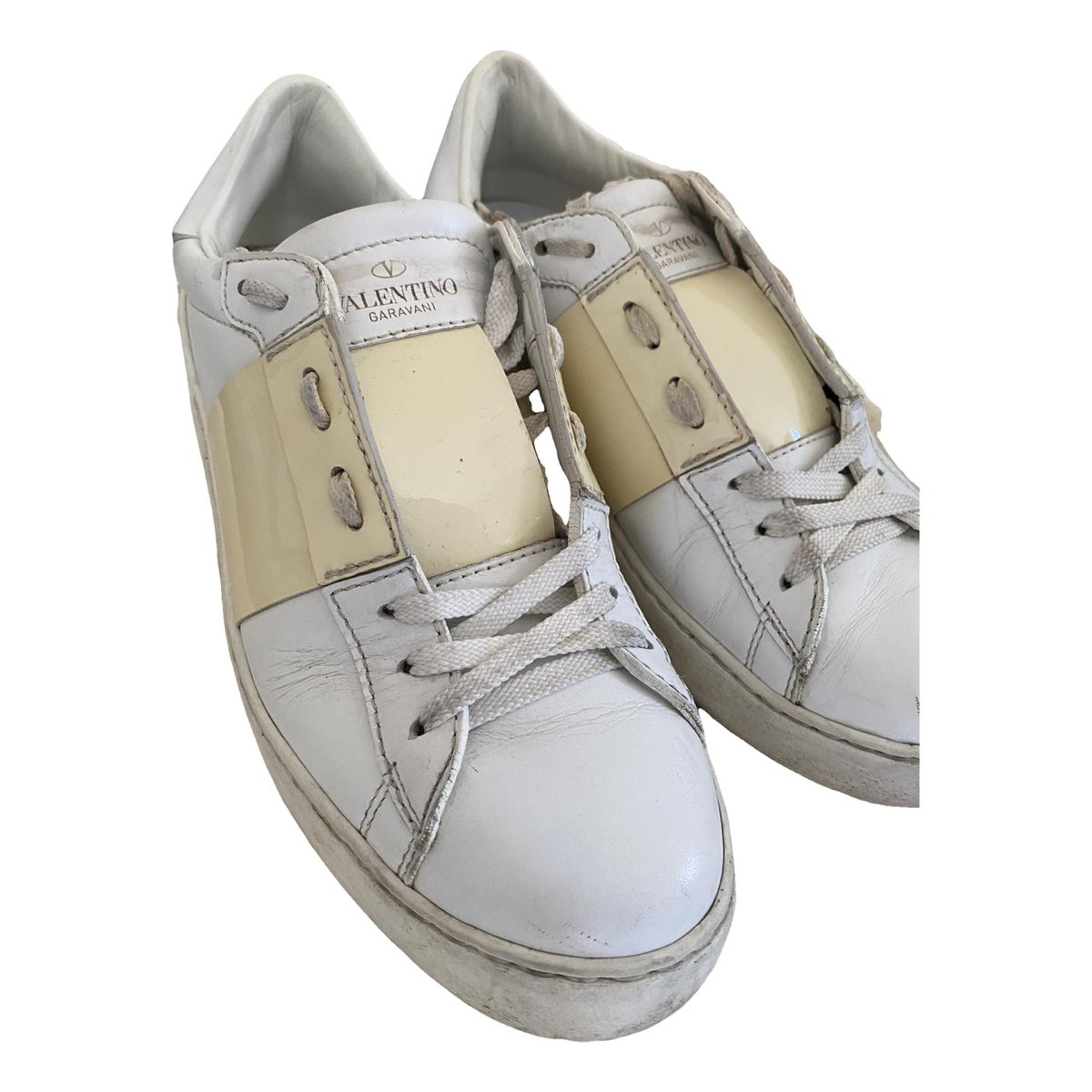 Open leather trainers