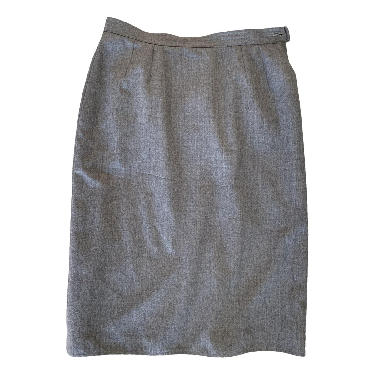 VLogo wool mid-length skirt