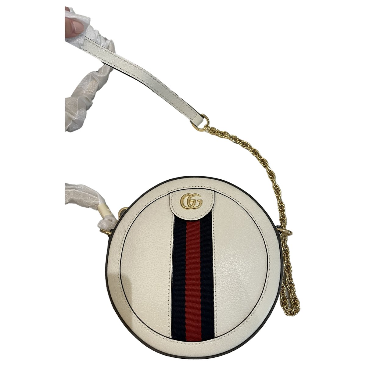 Ophidia Round leather crossbody bag