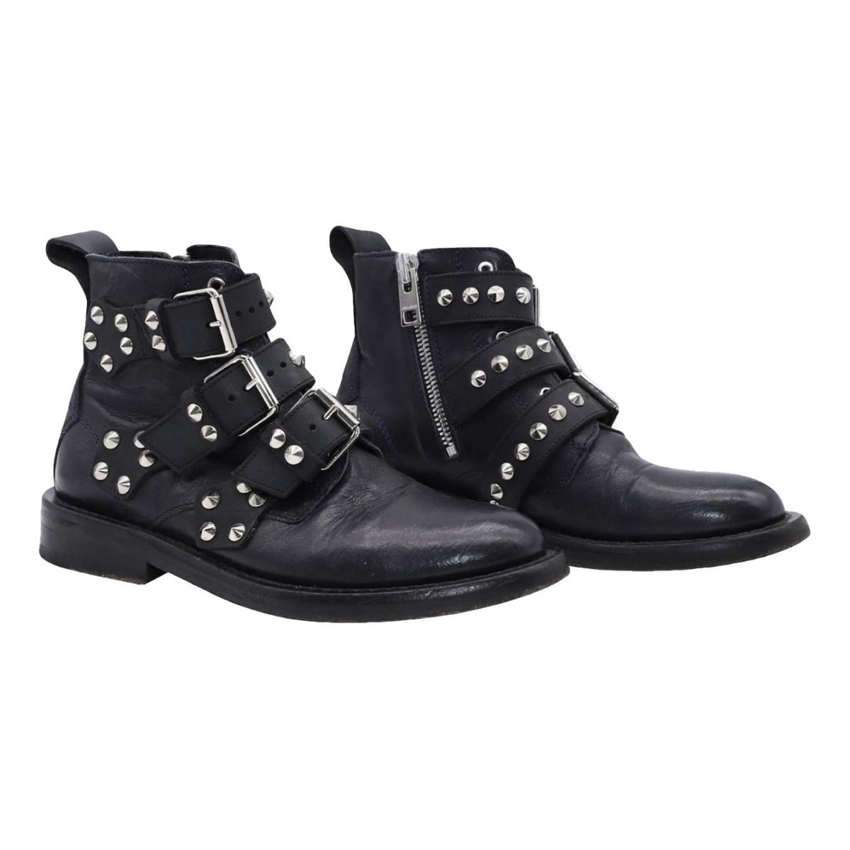 Laureen Spikes leather biker boots