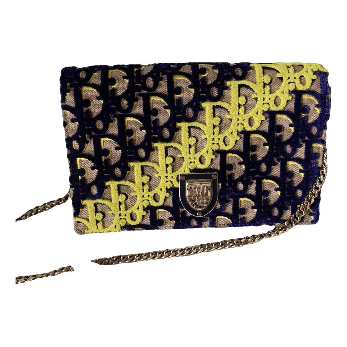 Wallet On Chain Diorama velvet crossbody bag