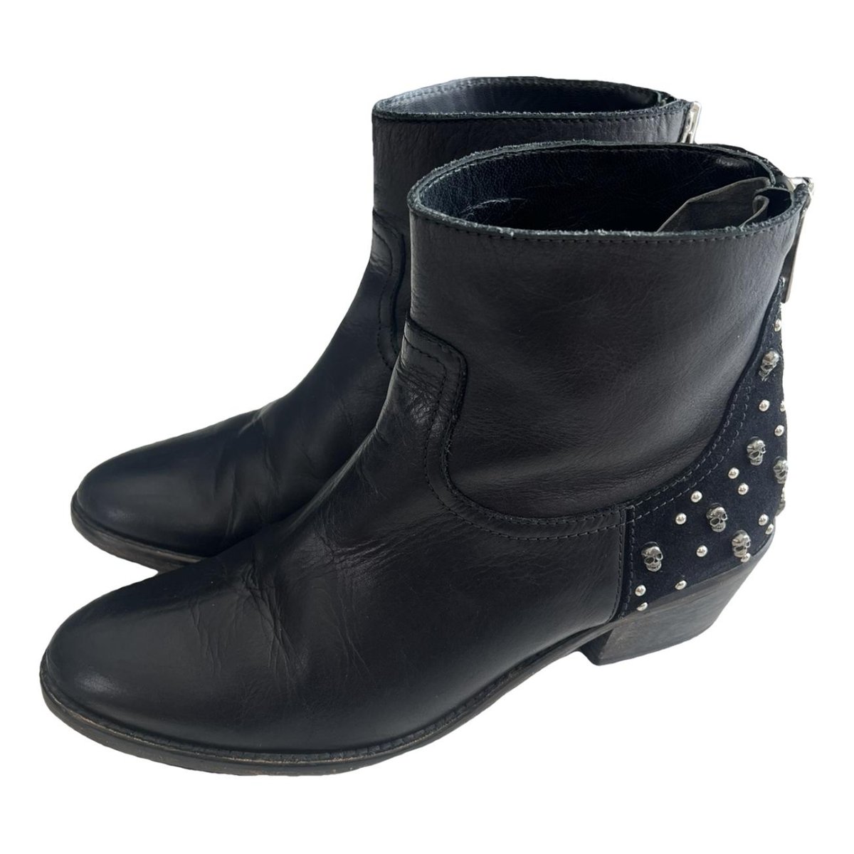 Teddy leather western boots