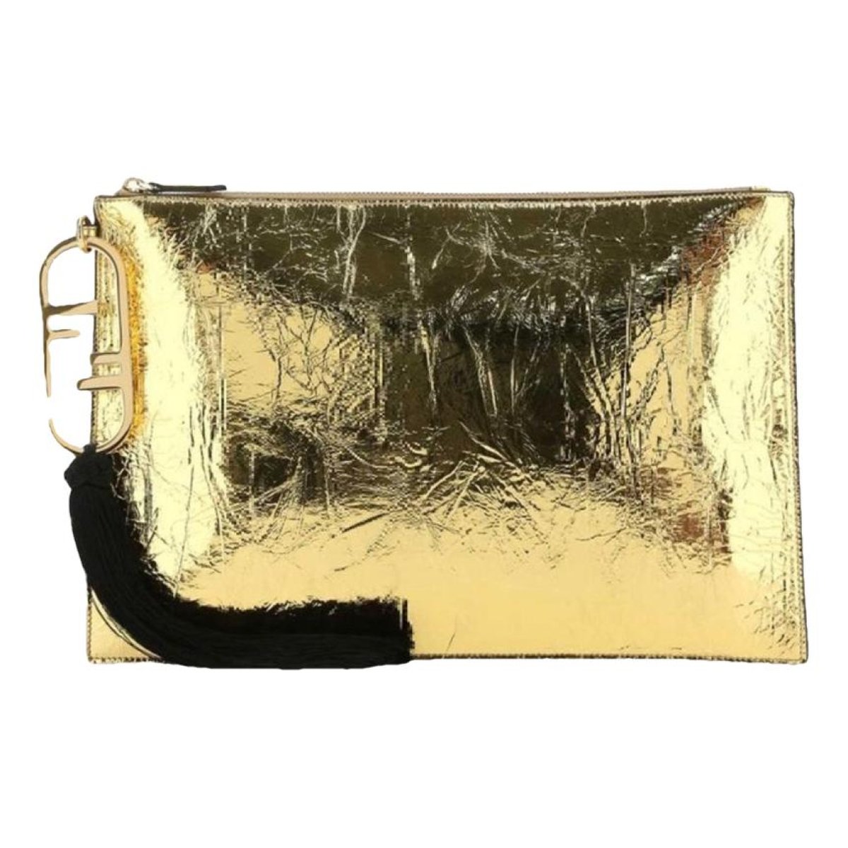 FF leather clutch bag