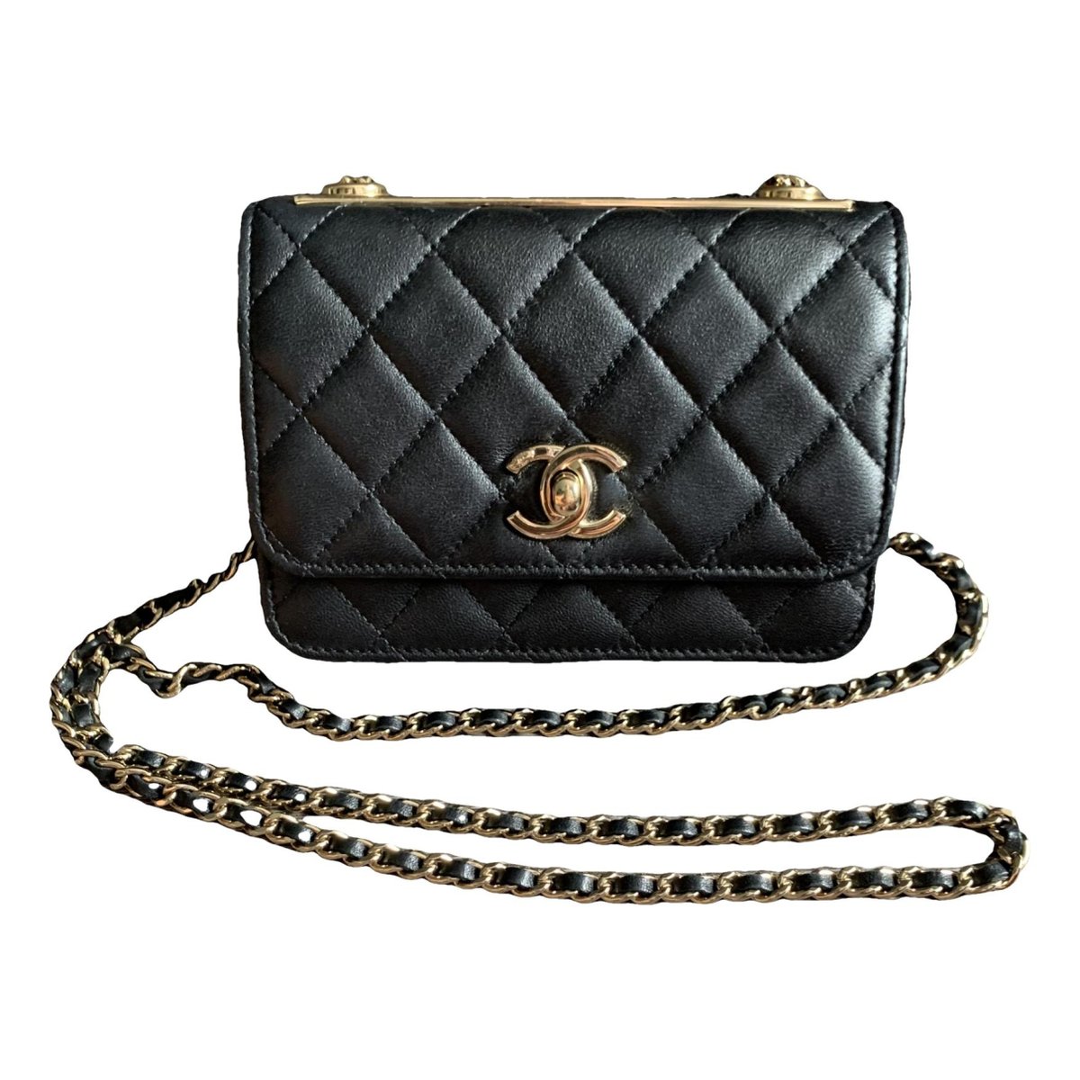 Trendy CC leather crossbody bag