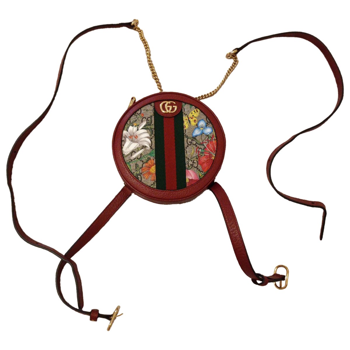 Ophidia Round leather backpack