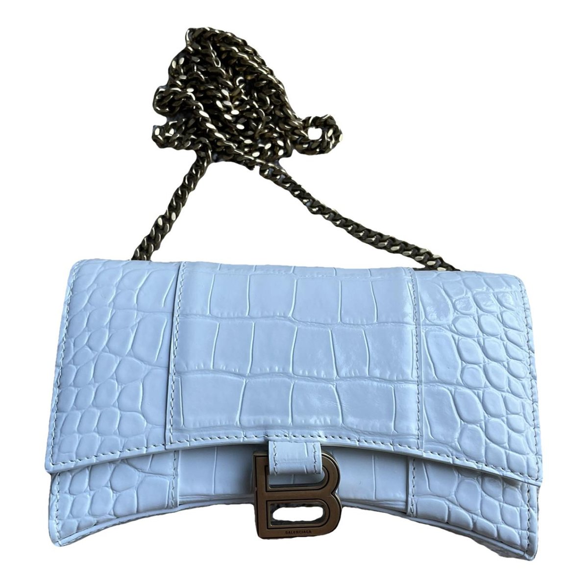 Wallet On Chain B leather crossbody bag
