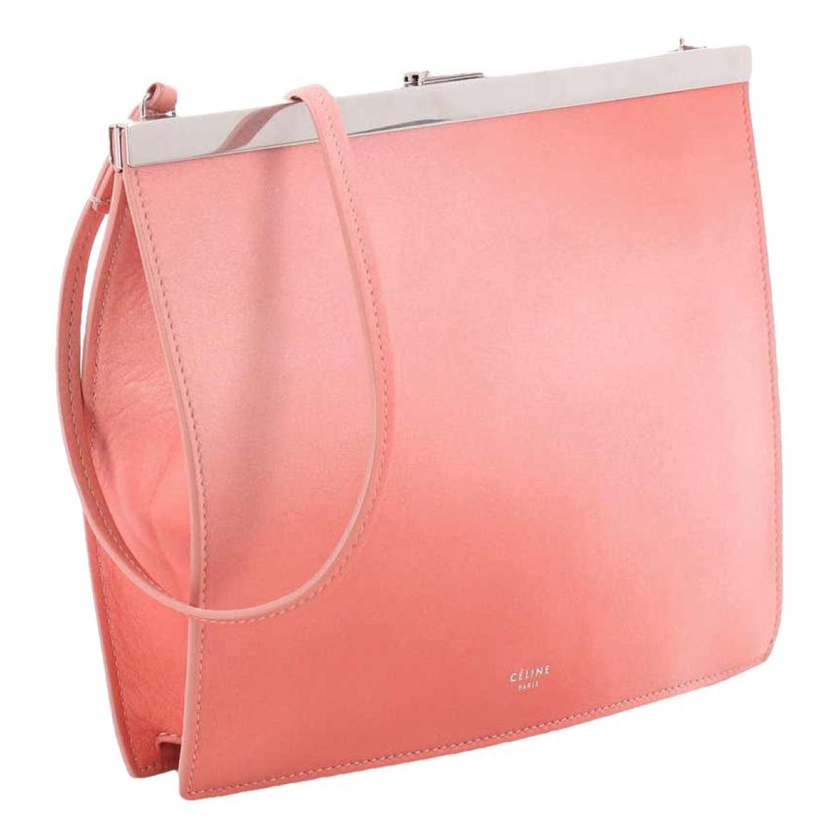 Clasp leather handbag