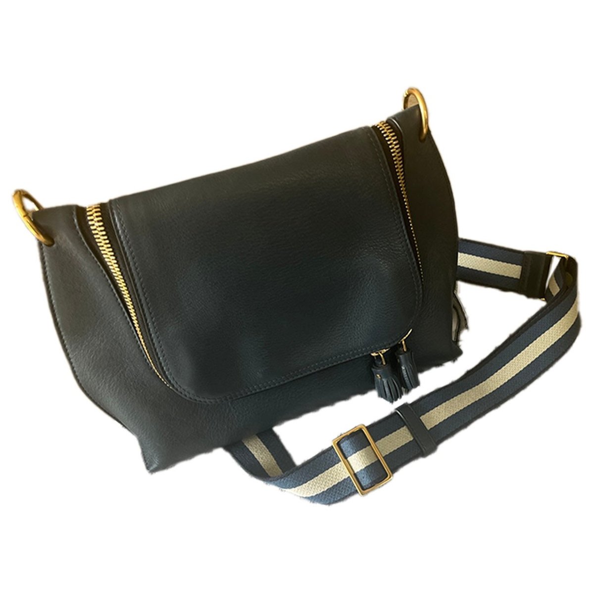 Maxi Zip leather crossbody bag
