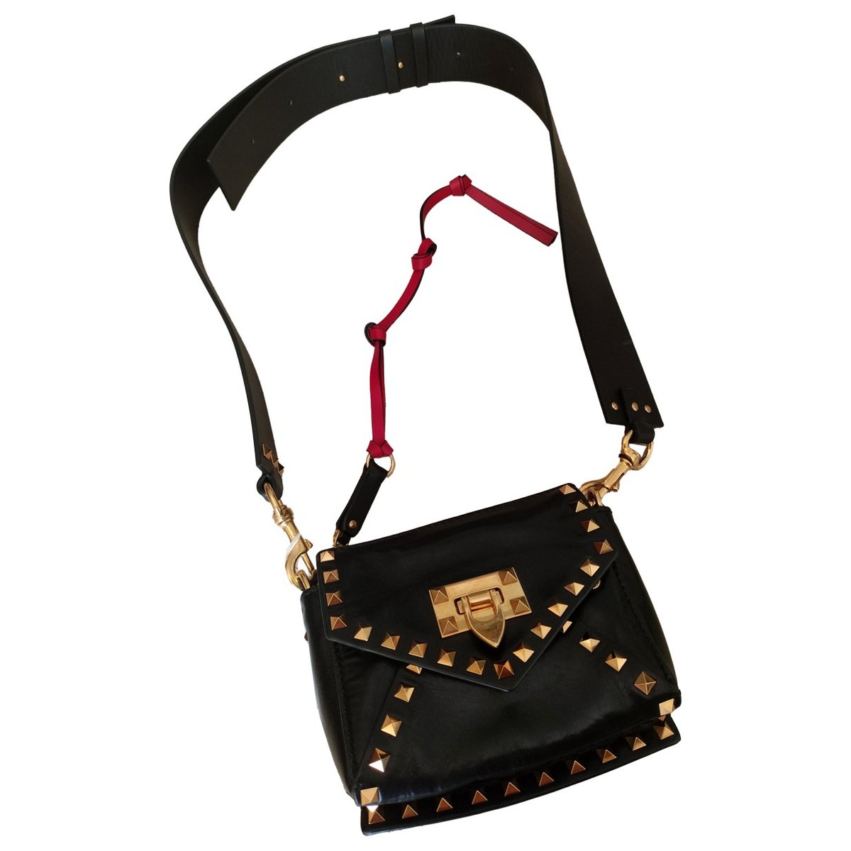 Guitar Rockstud leather crossbody bag