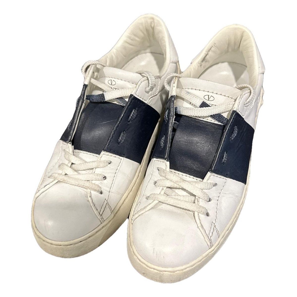Open leather trainers