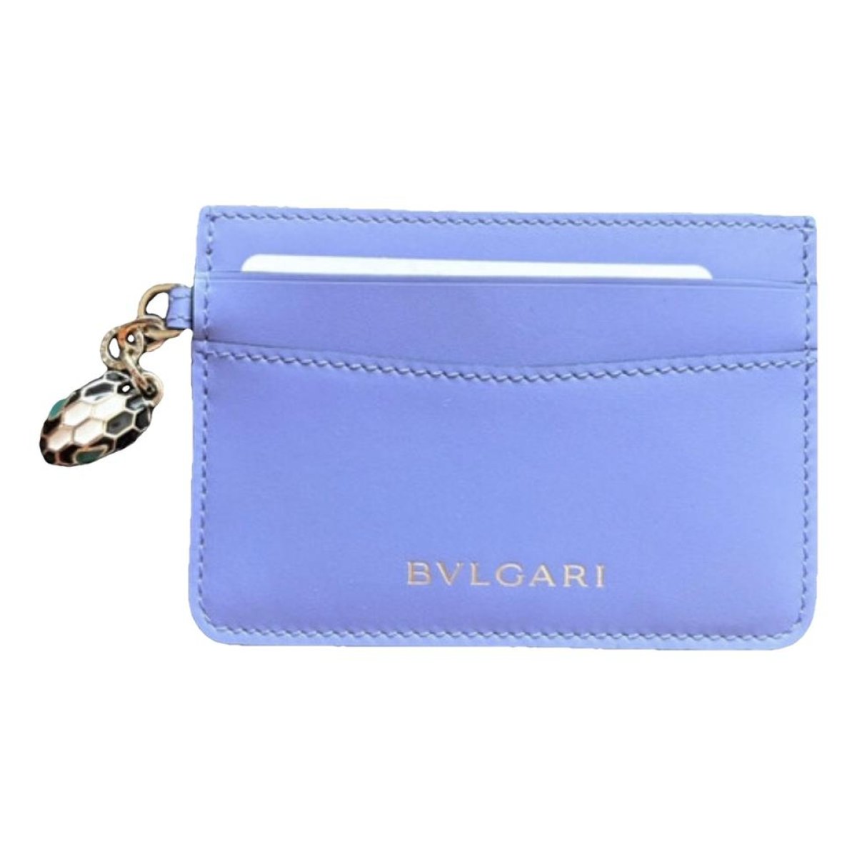 Serpenti leather card wallet