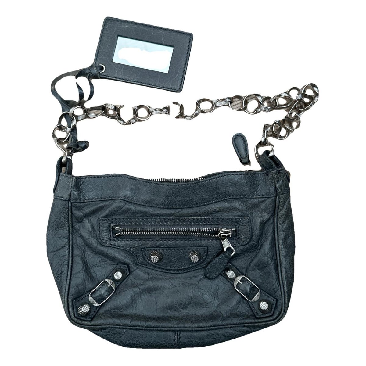 Hip leather handbag