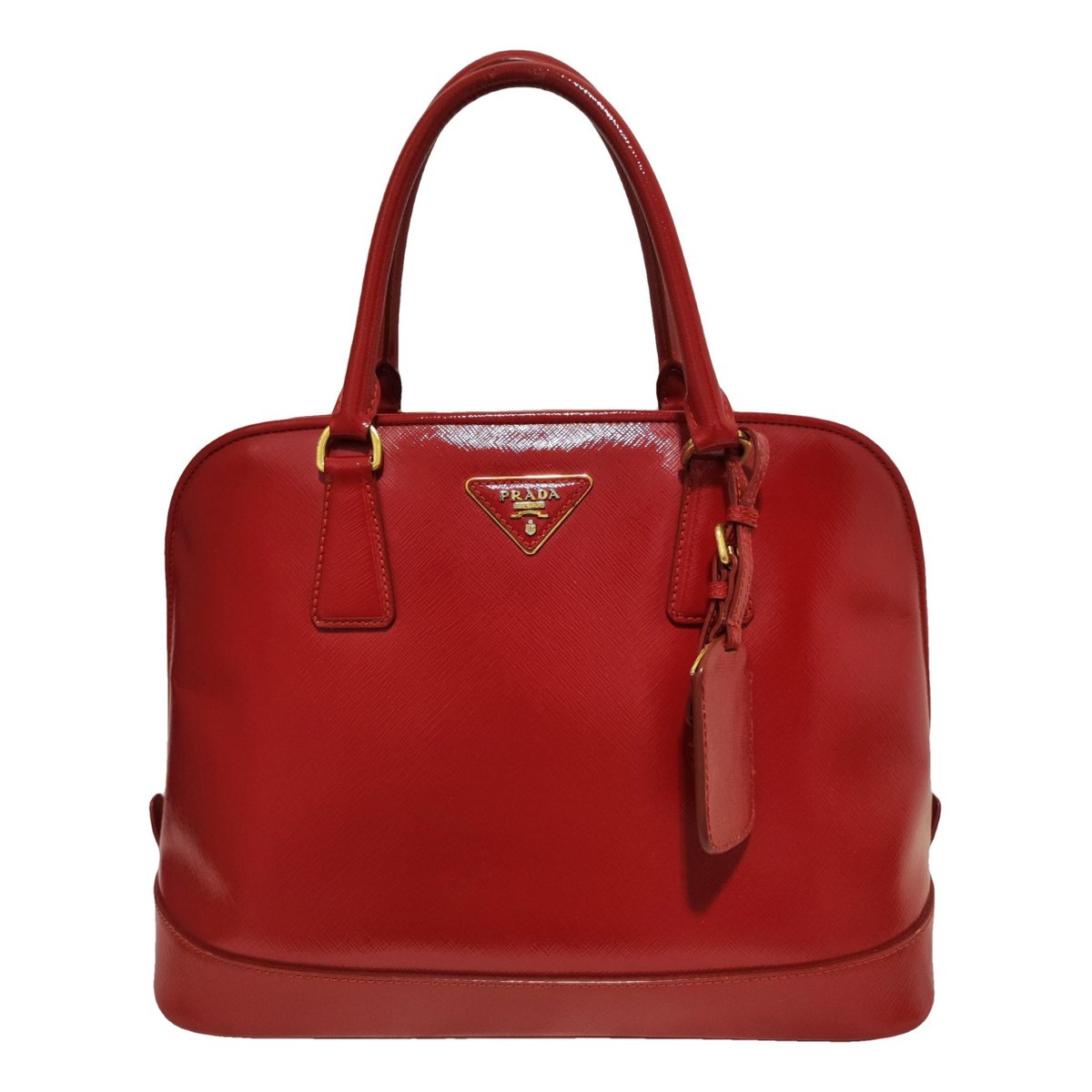 Pyramid leather handbag