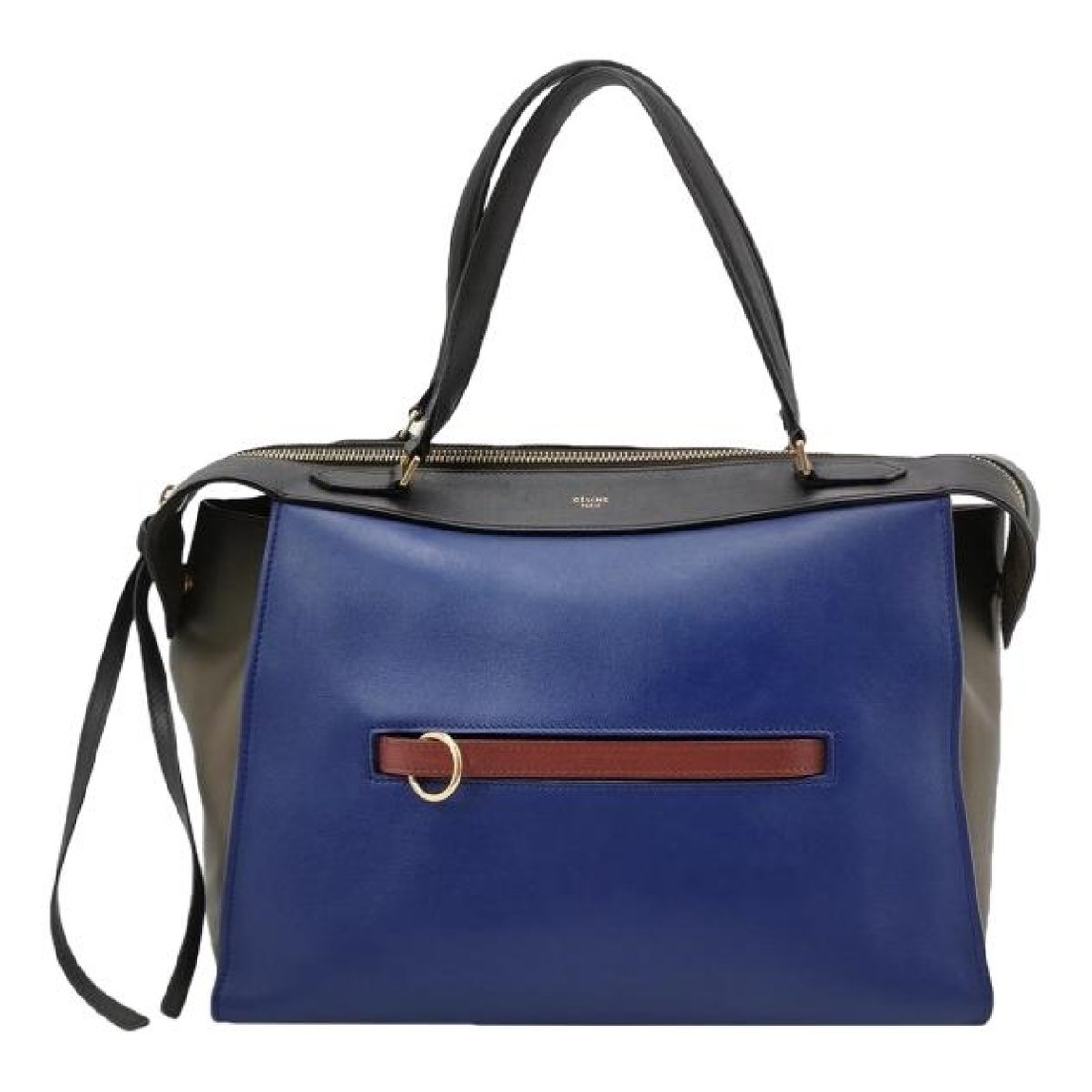Ring leather handbag