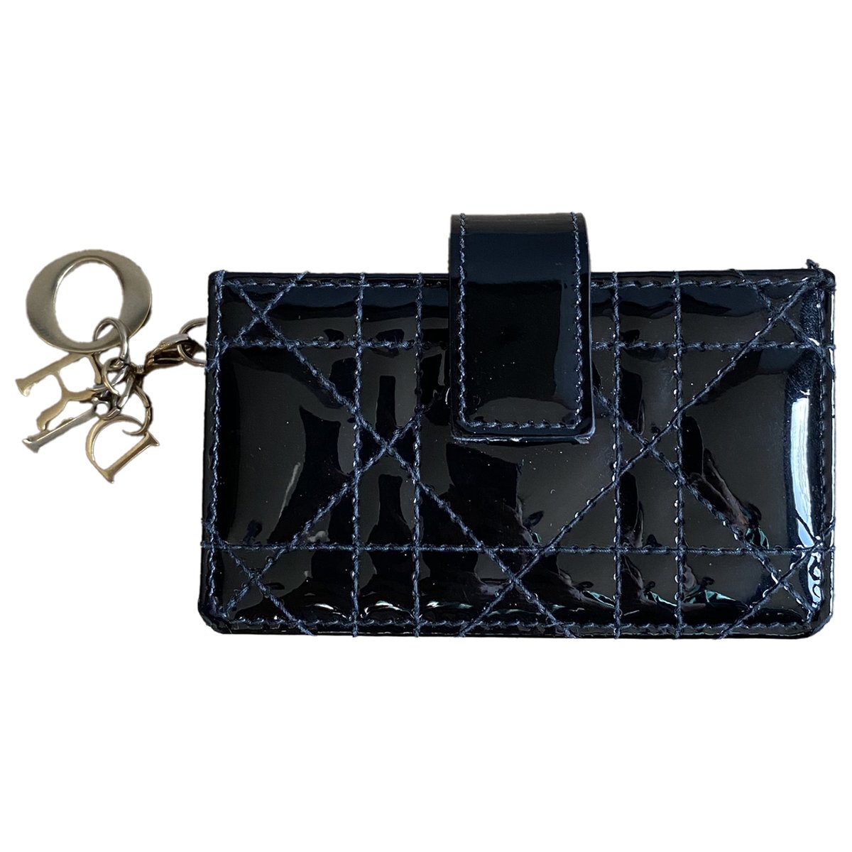 Lady Dior patent leather card wallet