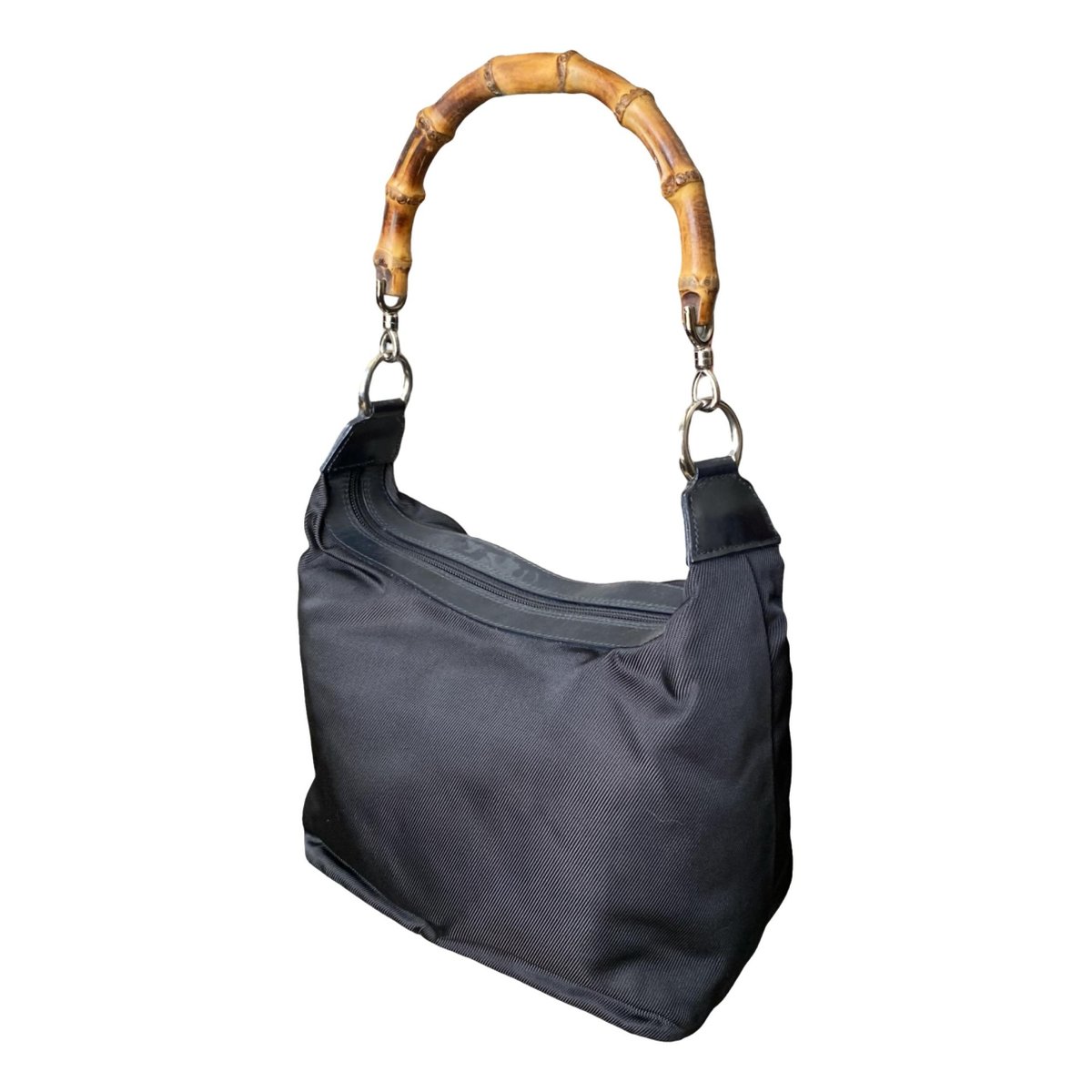 Vintage Bamboo Hobo vinyl handbag