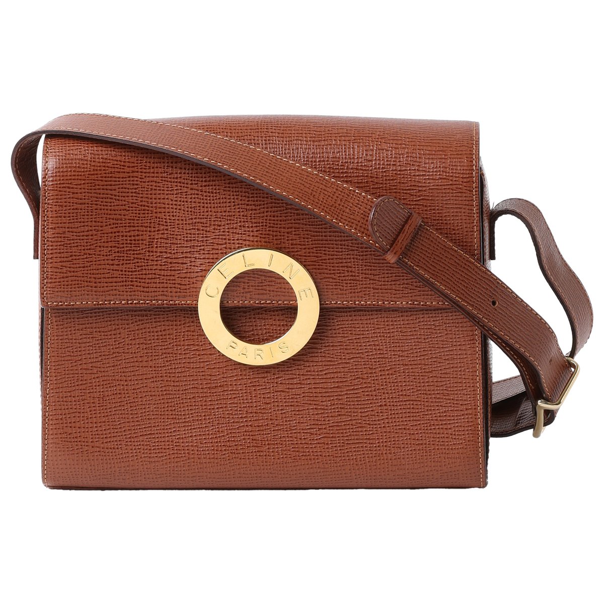 Ring leather crossbody bag