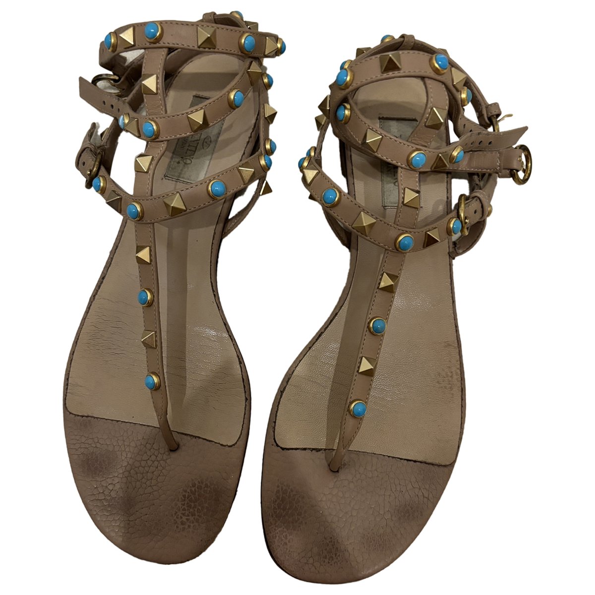 Rockstud leather sandal