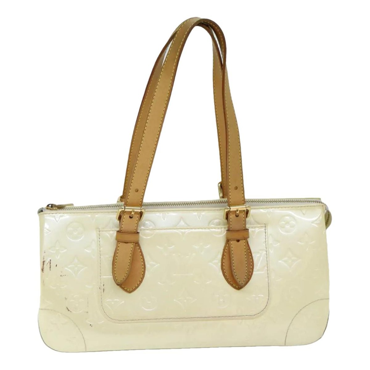 Rosewood patent leather handbag