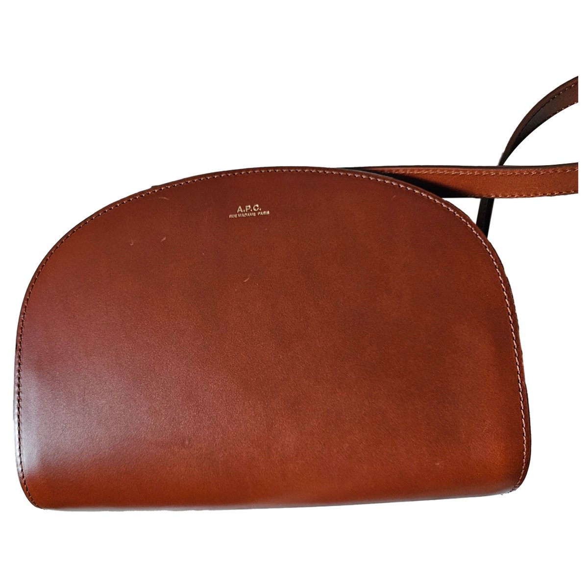 Demi-lune leather crossbody bag