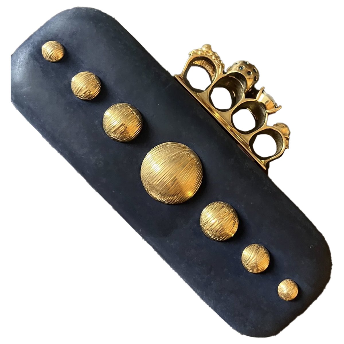 Knuckle leather clutch bag
