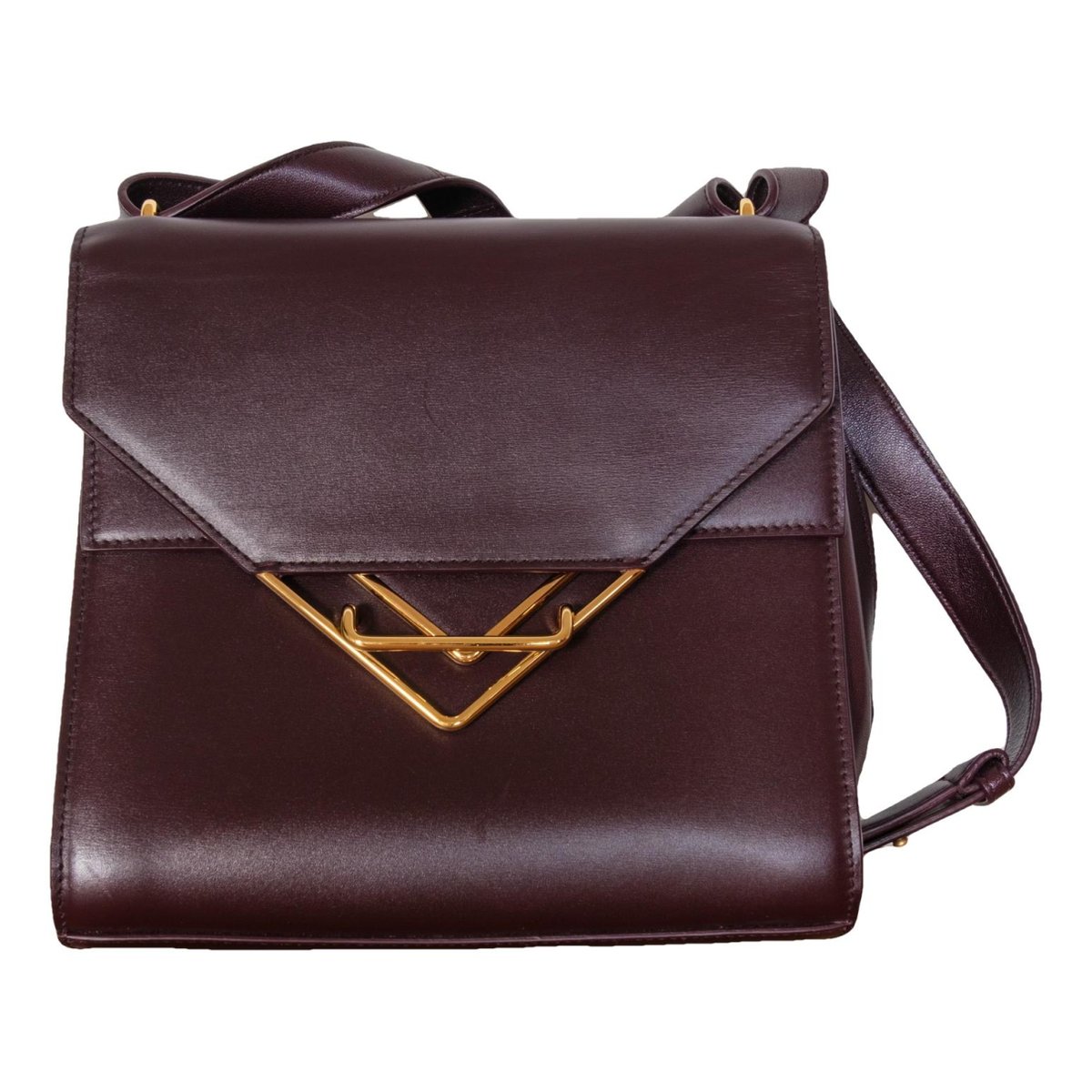 Clip leather handbag