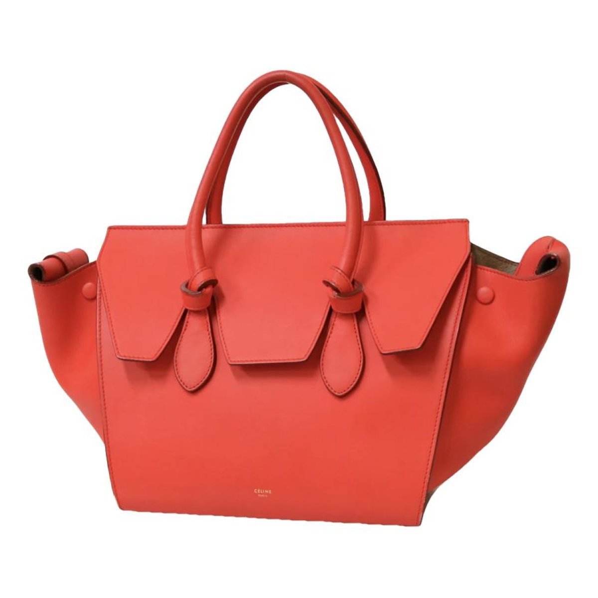 Tie leather handbag