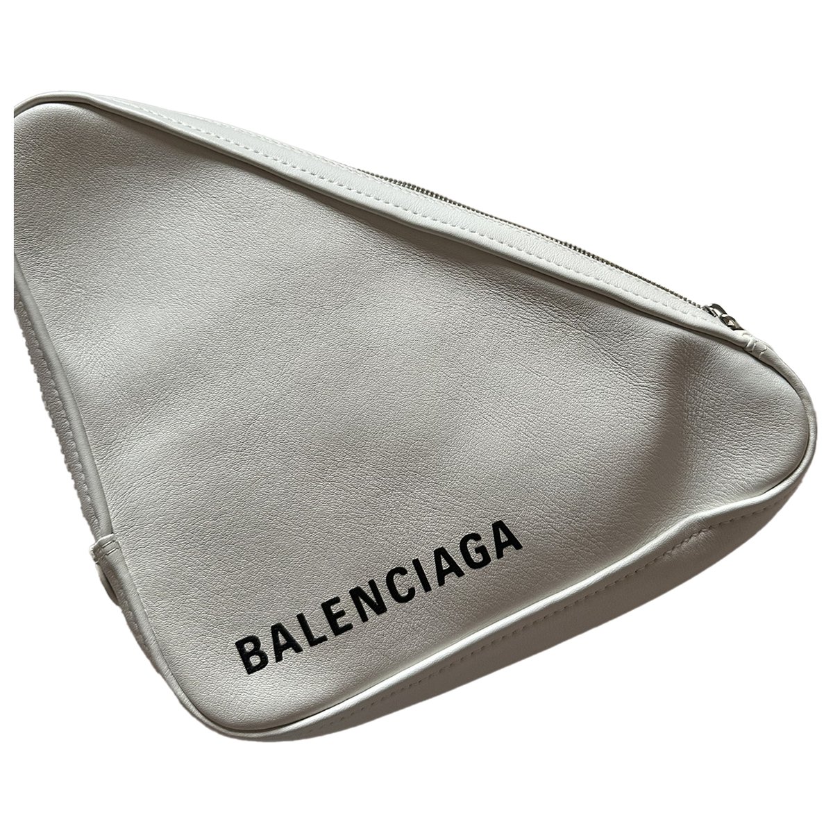 Triangle leather clutch bag