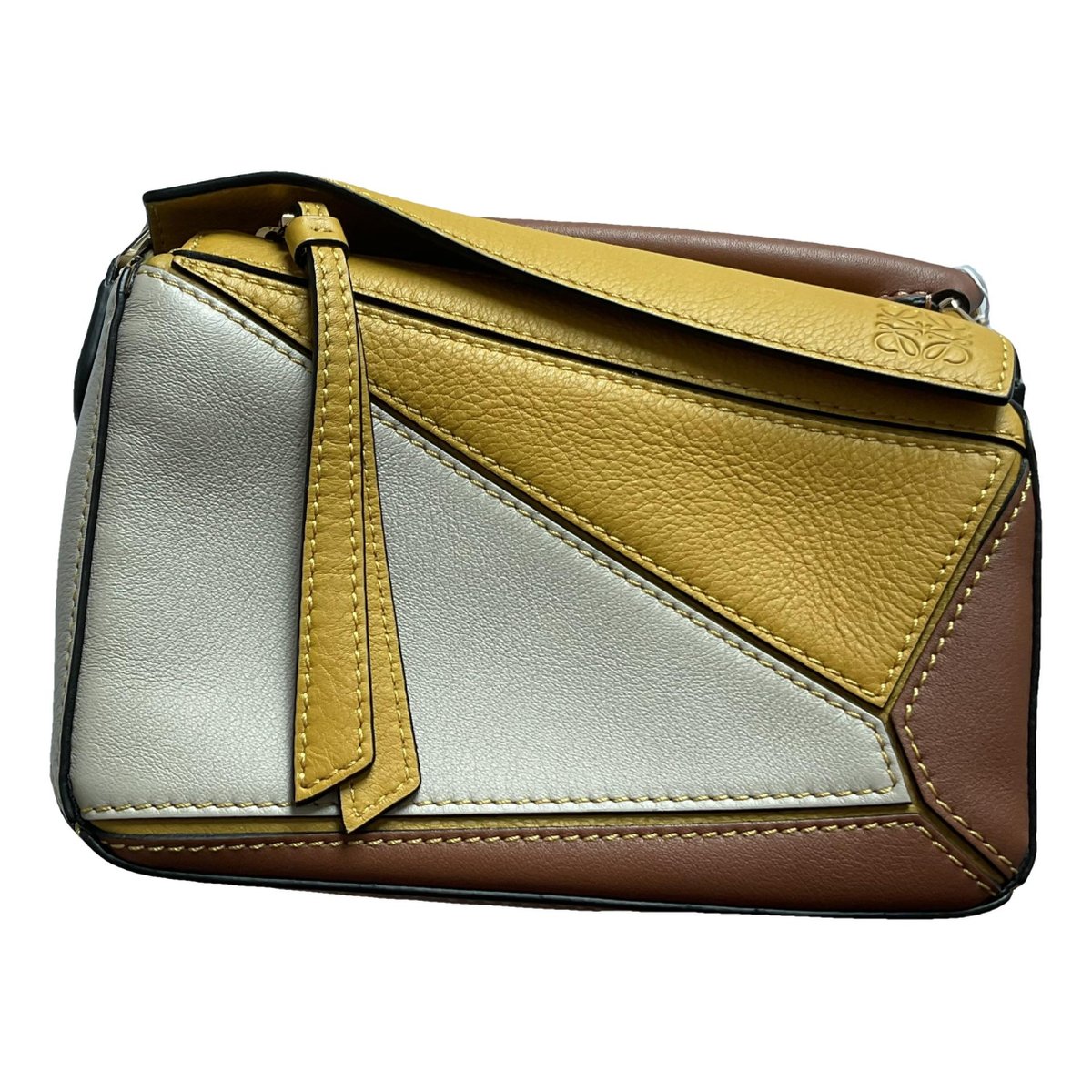 Puzzle leather handbag