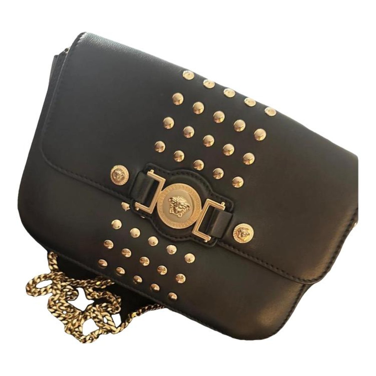 Greca Goddess leather crossbody bag