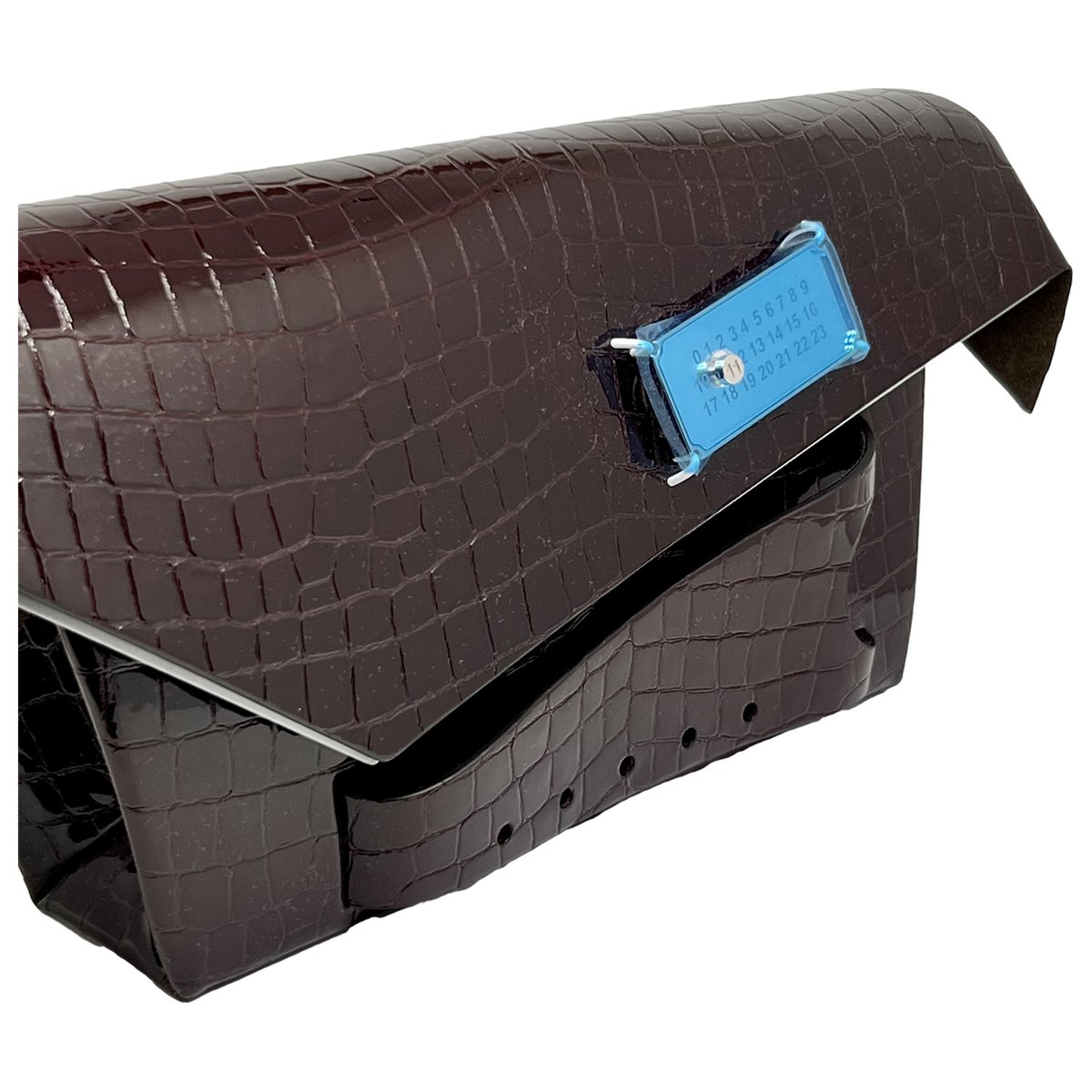 Snatched leather handbag