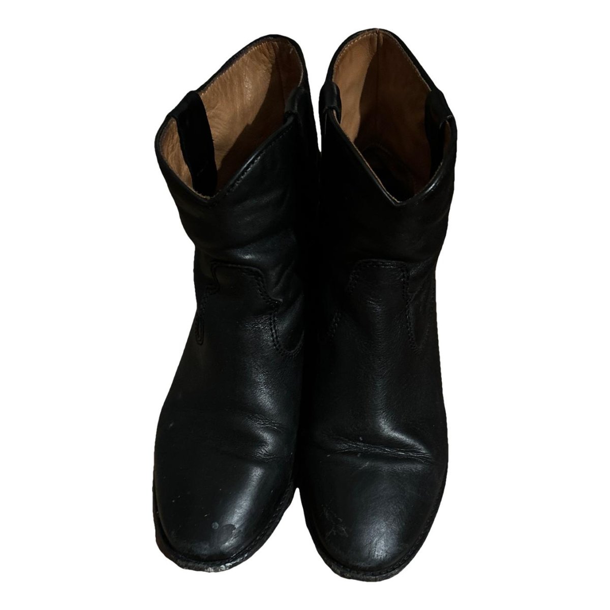 Cluster leather ankle boots