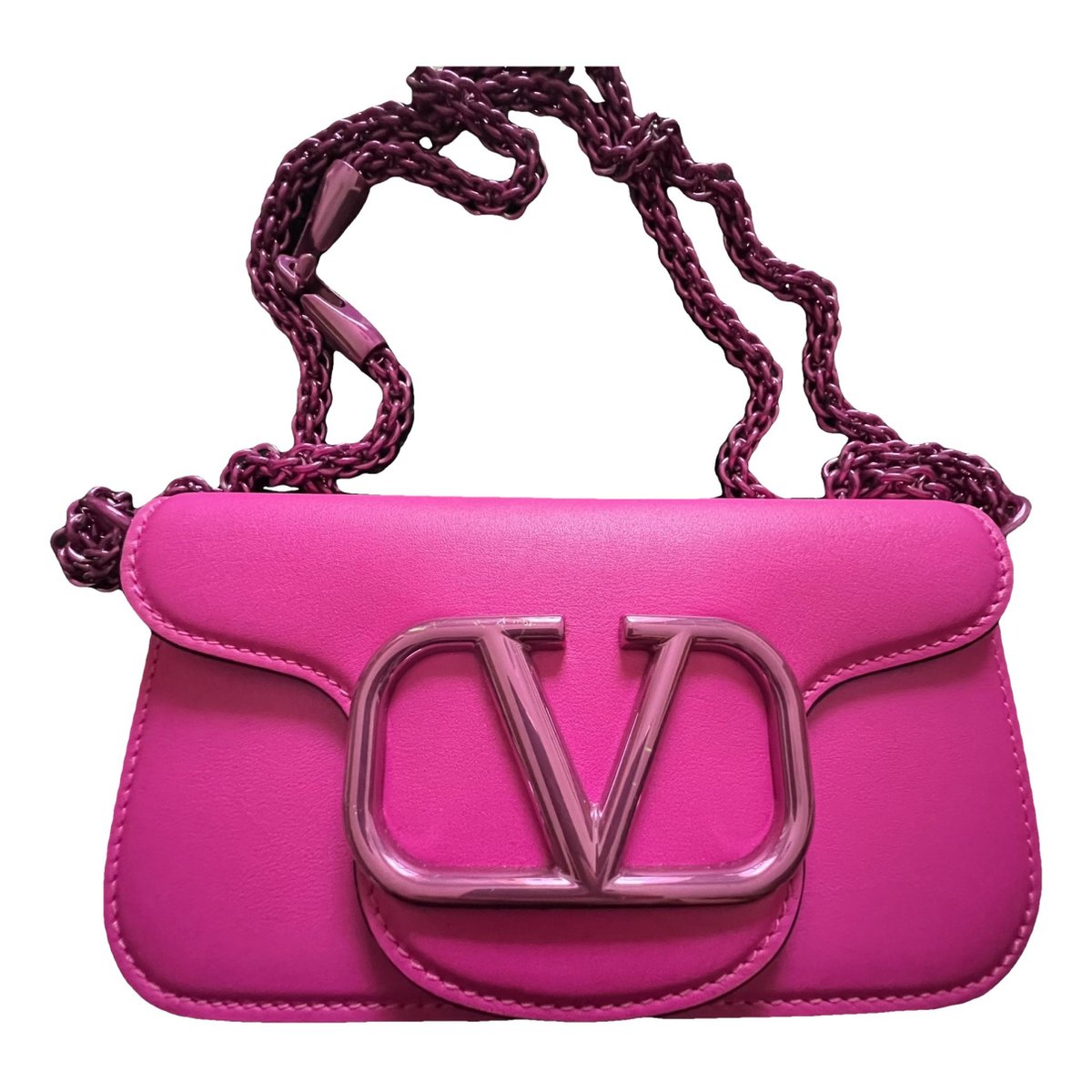 VLogo leather clutch bag