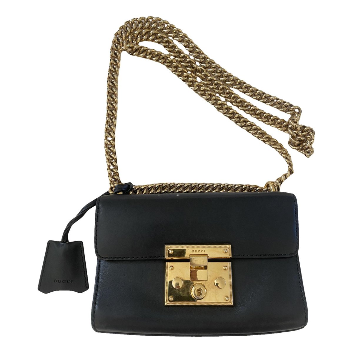 Padlock leather crossbody bag