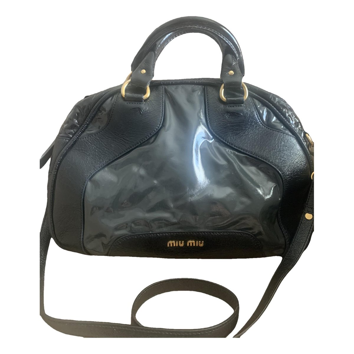 Vitello patent leather handbag
