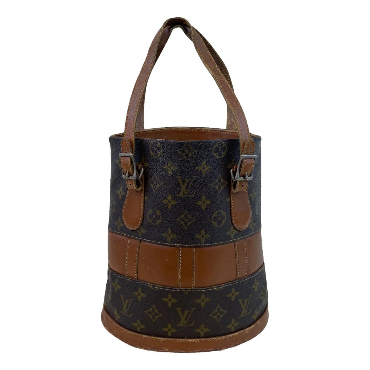 Bucket leather handbag