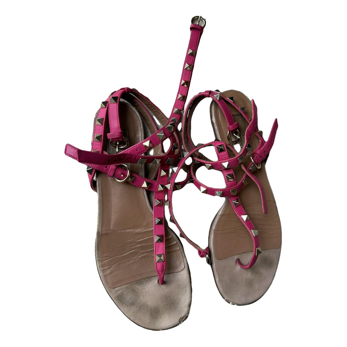 Rockstud leather flip flops
